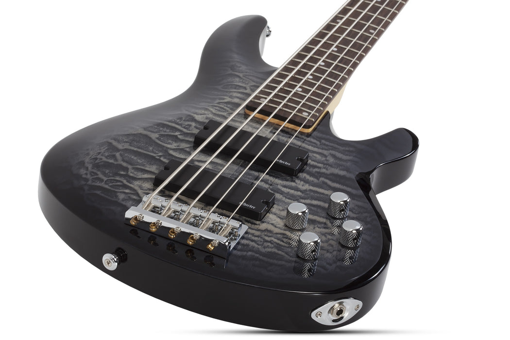 Schecter C-5 Plus Electric Bass Guitar - Satin Charcoal Burst