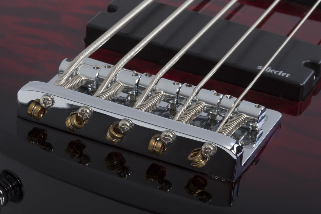 Schecter C-5 Plus Electric Bass Guitar - See-Through Cherry Burst