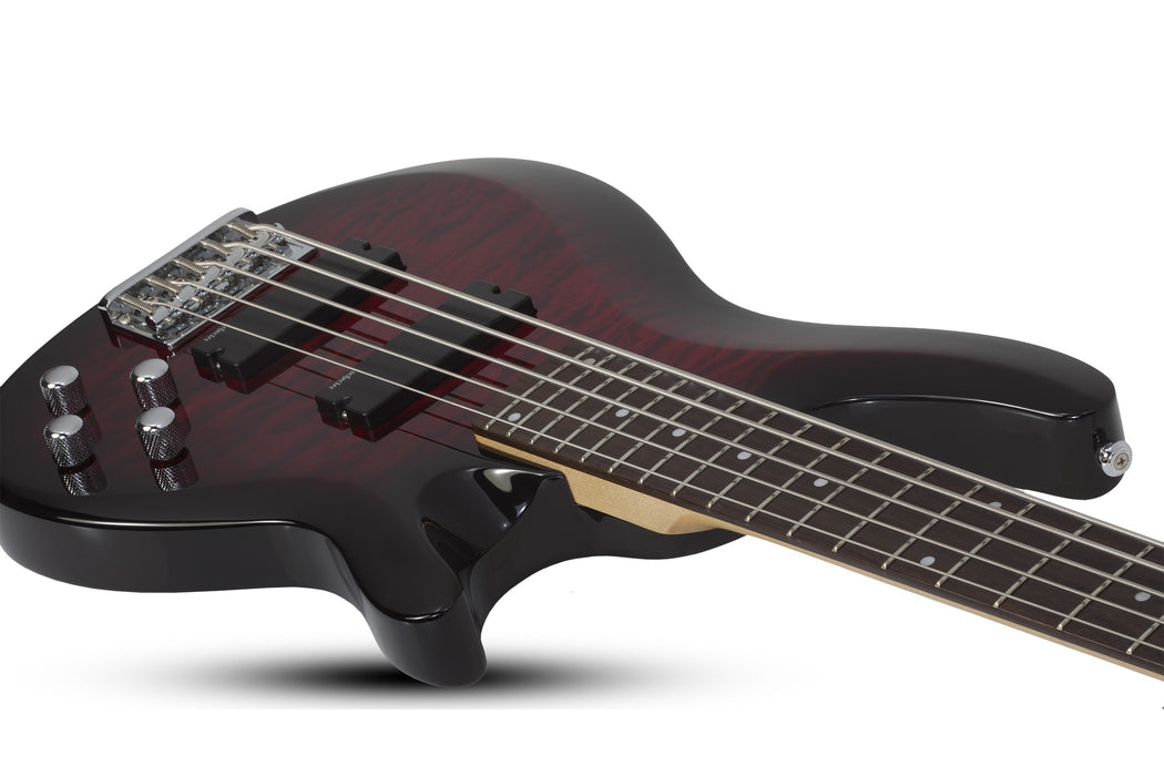 Schecter C-5 Plus Electric Bass Guitar - See-Through Cherry Burst