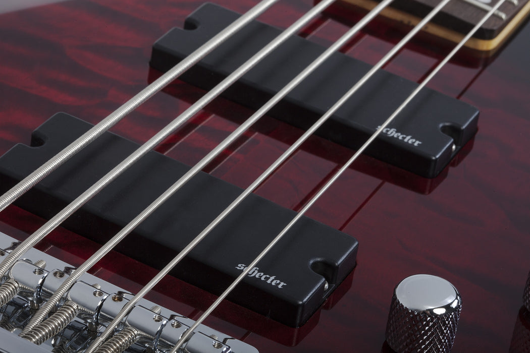 Schecter C-5 Plus Electric Bass Guitar - See-Through Cherry Burst
