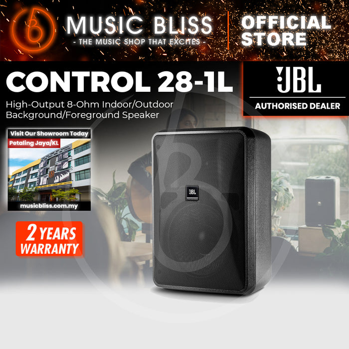 JBL Control 28-1L High Output Indoor/Outdoor Background/Foreground Speaker - Black