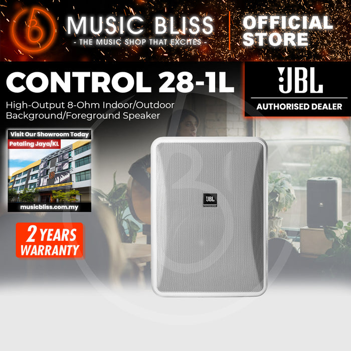 JBL Control 28-1L High Output Indoor/Outdoor Background/Foreground Speaker - White