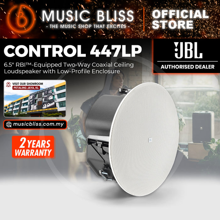 JBL Control 447LP 6.5" RBI™-Equipped Two-Way Coaxial Ceiling Loudspeaker with Low-Profile Enclosure