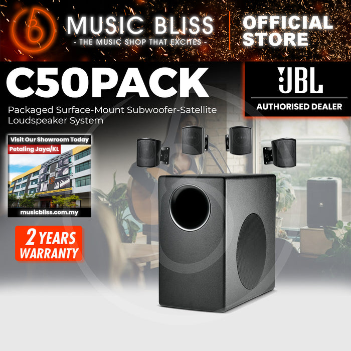 JBL C50PACK Packaged Surface-Mount Subwoofer-Satellite Loudspeaker System - Black