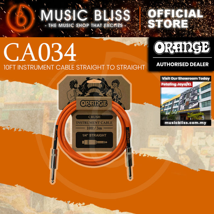 Orange Crush 10ft Instrument Cable Straight to Straight