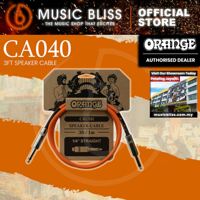 Orange Crush 3ft Speaker Cable for Guitar Cabinets