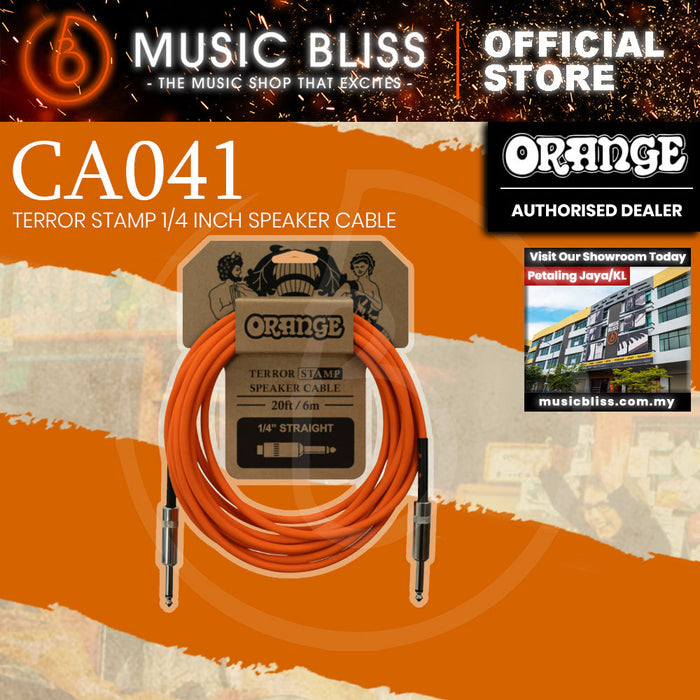 Orange Terror Stamp 1/4 inch - 1/4 Inch Speaker Cable - 20 Foot