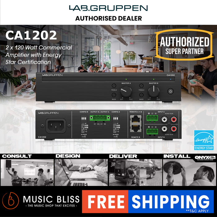 Lab Gruppen CA1202 2 x 120 Watt Commercial Amplifier with Energy Star Certification