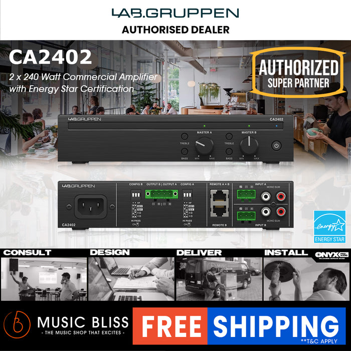Lab Gruppen CA2402 2 x 240 Watt Commercial Amplifier with Energy Star Certification