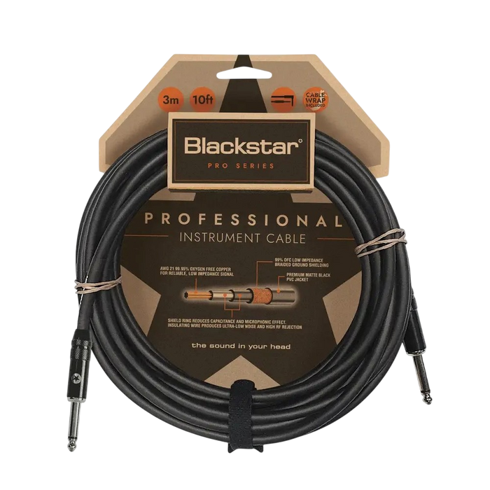 Blackstar CABLE-PRO-3M-SS 10ft Professional Instrument Cable, Straight