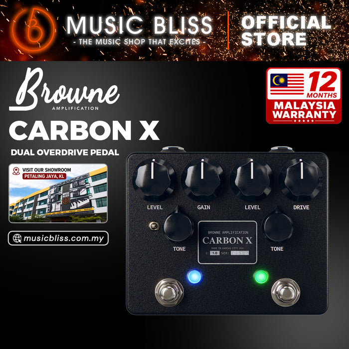Brown Carbon X Dual Overdrive Pedal - Black
