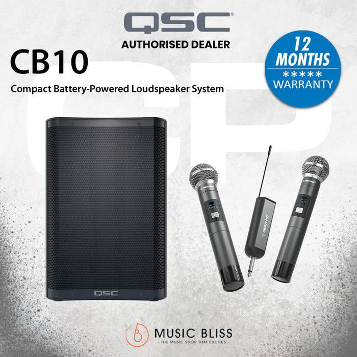 QSC CB10 10-inch Compact Battery-Powered 90° Loudspeaker