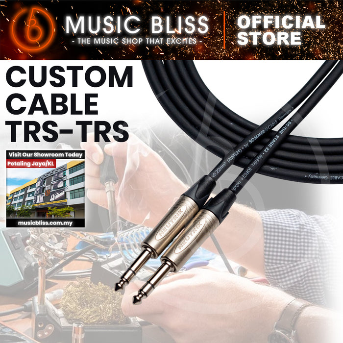 Custom Cable Length – Sommer Audio Cable with Neutrik Connectors TRS-TRS (Made to Order)