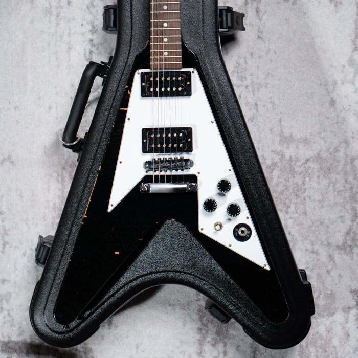 [SN KH082] CERTIFIED USED GIBSON CUSTOM KIRK HAMMETT 1979 FLYING V SOLIDBODY ELECTRIC GUITAR - EBONY