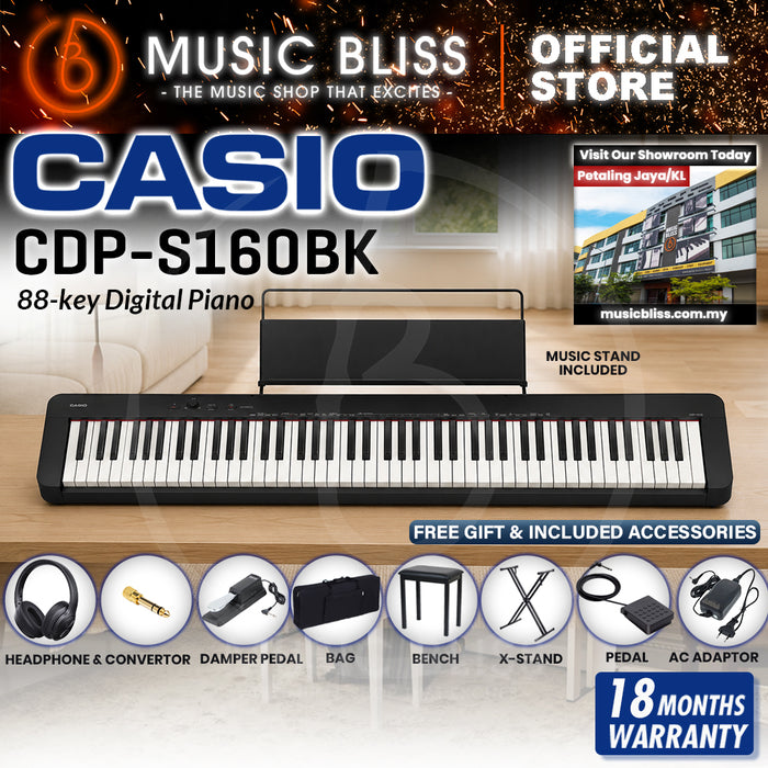 Casio CDP-S160 88-key Digital Piano Super Value Package with FREE Headphone