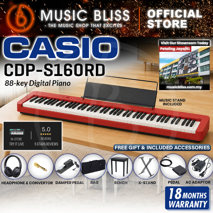 Casio CDP-S160 88-key Digital Piano Super Value Package with FREE Headphone
