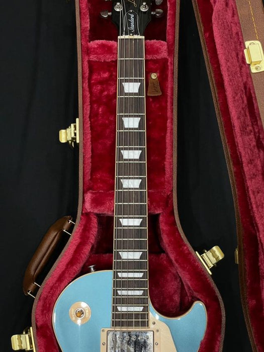 [SN 219230180] CERTIFIED USED GIBSON LES PAUL STANDARD 60S PLAIN TOP ELECTRIC GUITAR - PELHAM BLUE (2023)