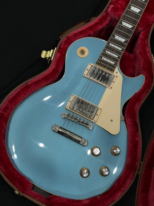 [SN 219230180] CERTIFIED USED GIBSON LES PAUL STANDARD 60S PLAIN TOP ELECTRIC GUITAR - PELHAM BLUE (2023)