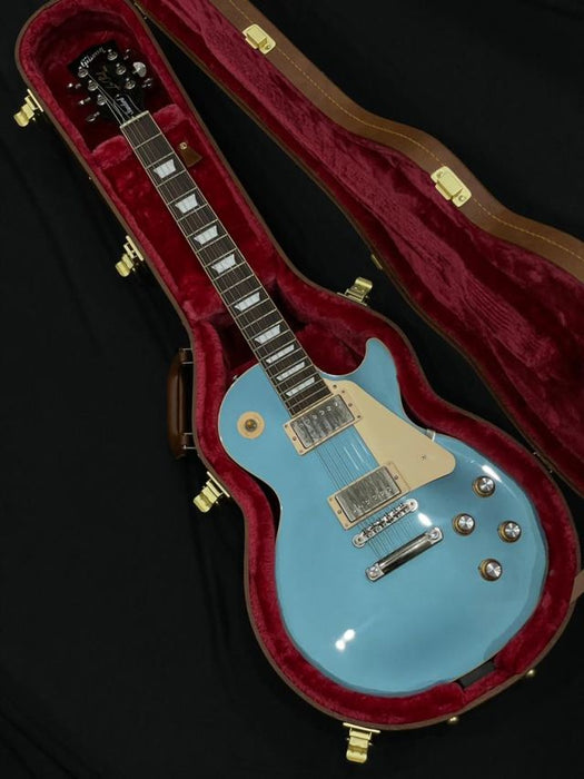 [SN 219230180] CERTIFIED USED GIBSON LES PAUL STANDARD 60S PLAIN TOP ELECTRIC GUITAR - PELHAM BLUE (2023)