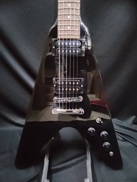 [SN 233220273] CERTIFIED USED GIBSON 80S FLYING V SOLIDBODY ELECTRIC GUITAR - EBONY