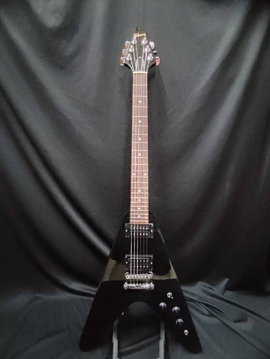 [SN 233220273] CERTIFIED USED GIBSON 80S FLYING V SOLIDBODY ELECTRIC GUITAR - EBONY
