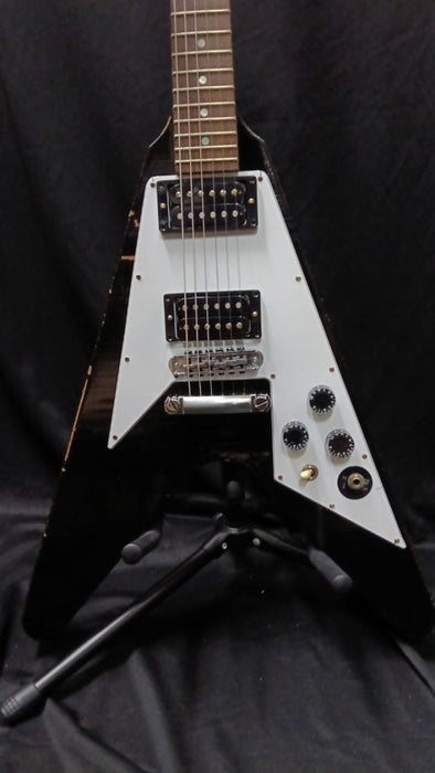 [SN KH082] CERTIFIED USED GIBSON CUSTOM KIRK HAMMETT 1979 FLYING V SOLIDBODY ELECTRIC GUITAR - EBONY