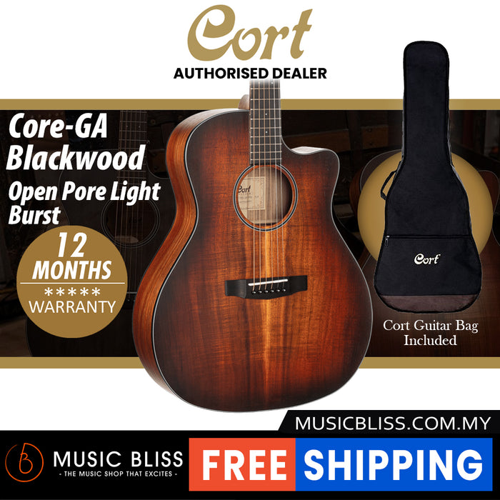 Cort Core-GA All Blackwood Acoustic Guitar with Bag - Open Pore Light Burst