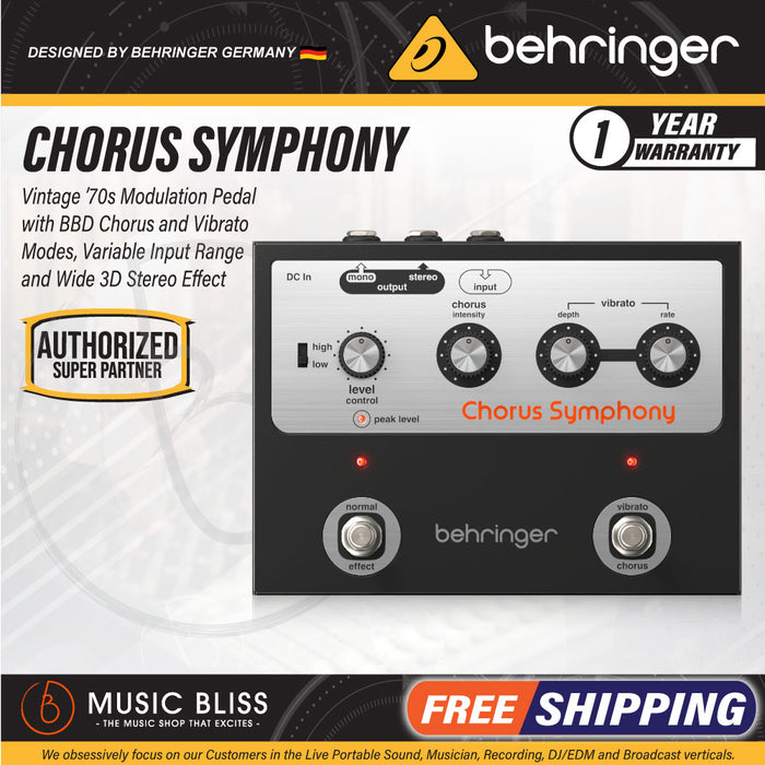 Behringer Chorus Symphony Chorus and Vibrato Guitar Pedal