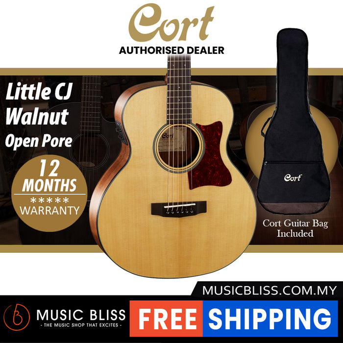 Cort Little CJ Acoustic Guitar with Bag - Walnut