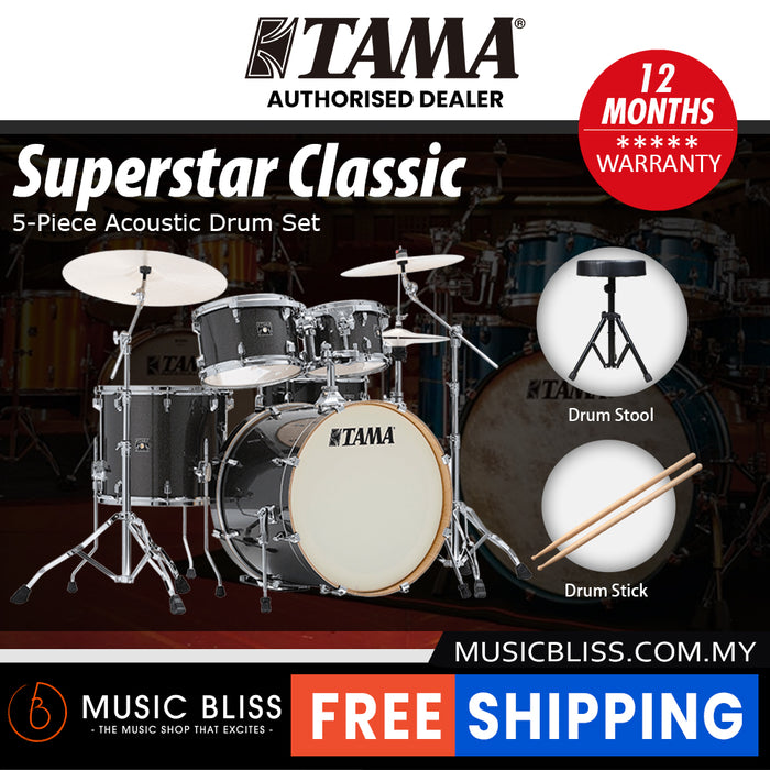 Tama Superstar Classic 5-piece Shell Pack - 22 Inch Bass Drum - Midnight Gold Sparkle