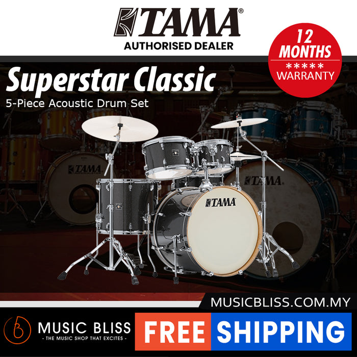 Tama Superstar Classic 5-piece Shell Pack - 22 Inch Bass Drum - Midnight Gold Sparkle