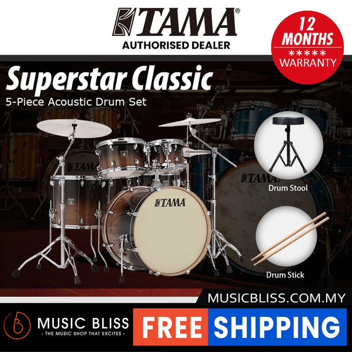 Tama Superstar Classic 5-piece Shell Pack - 22 Inch Bass Drum - Coffee Fade