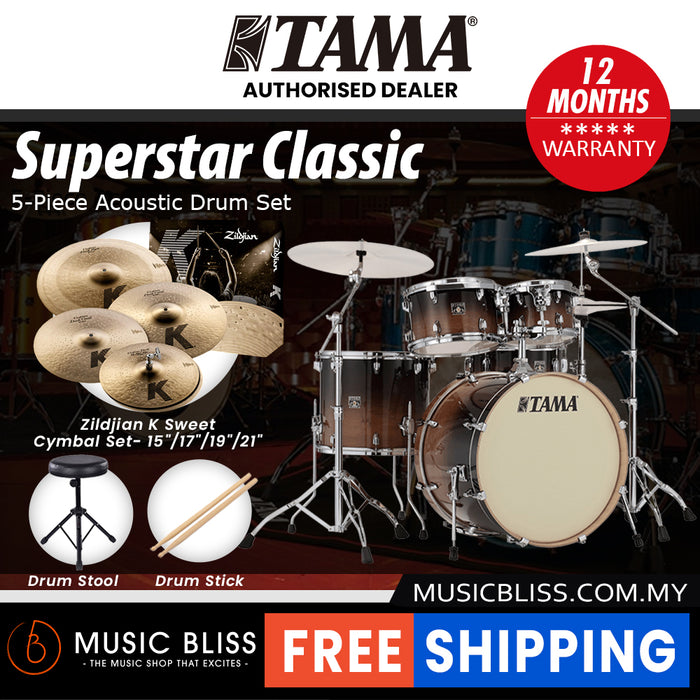 Tama Superstar Classic 5-piece Shell Pack - 22 Inch Bass Drum - Coffee Fade