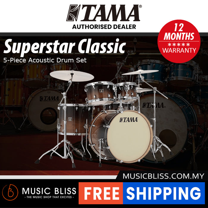 Tama Superstar Classic 5-piece Shell Pack - 22 Inch Bass Drum - Coffee Fade