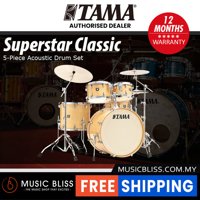 Tama Superstar Classic 5-piece Shell Pack - 22 Inch Bass Drum - Gloss Natural Blonde