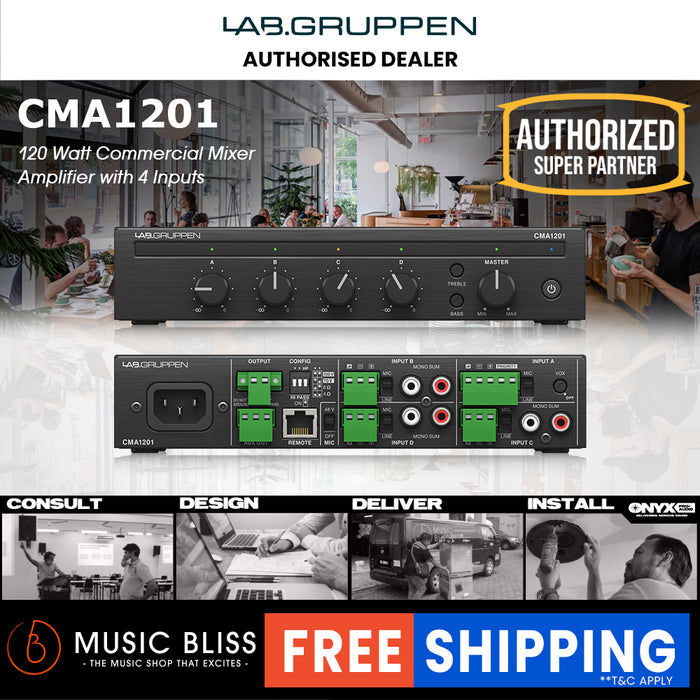 Lab Gruppen CMA1201 120-watt Commercial Mixer Amplifier with 4 Inputs