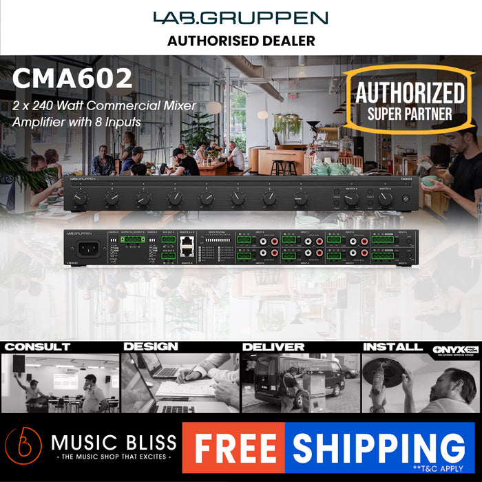 Lab Gruppen CMA602 2 x 60W Commercial Mixer Amplifier with 8 Inputs