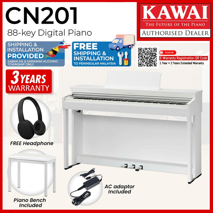 Kawai CN201 Digital Piano - White