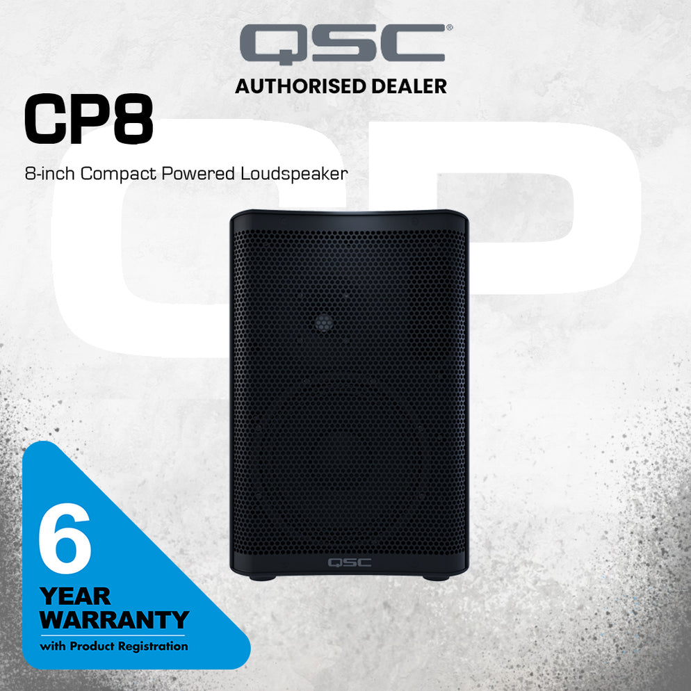 Cp8 QSC CP8 1000-watt 8-inch Powered Speaker | Music Bliss Malaysia