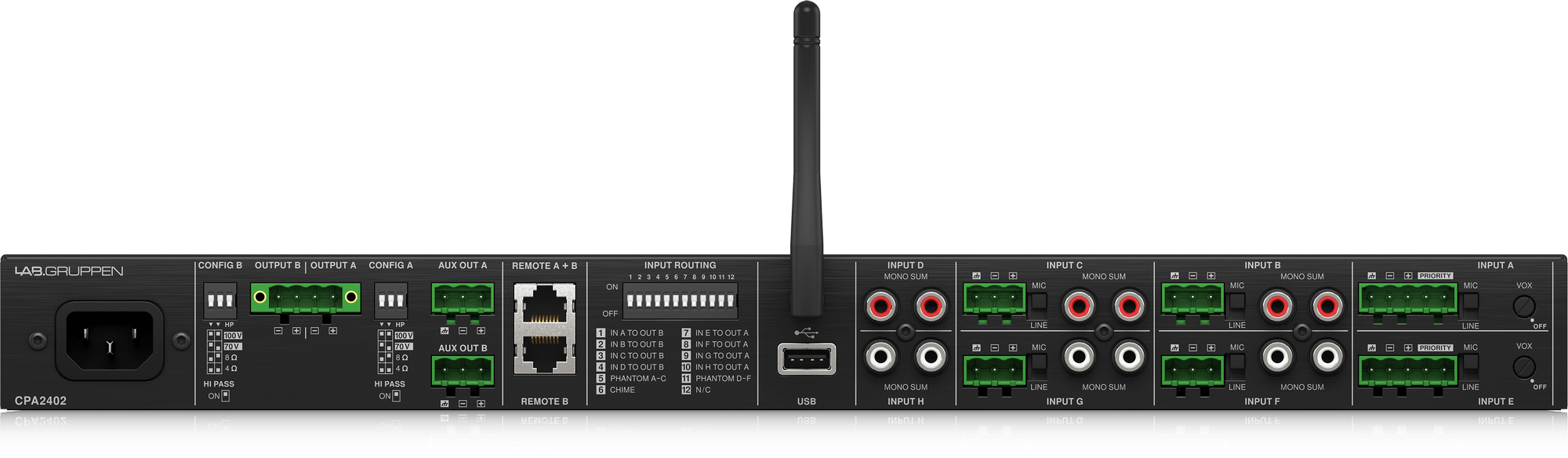 Lab Gruppen CPA2402 8-Input Commercial Mixer Amplifier with Bluetooth and USB Media Player