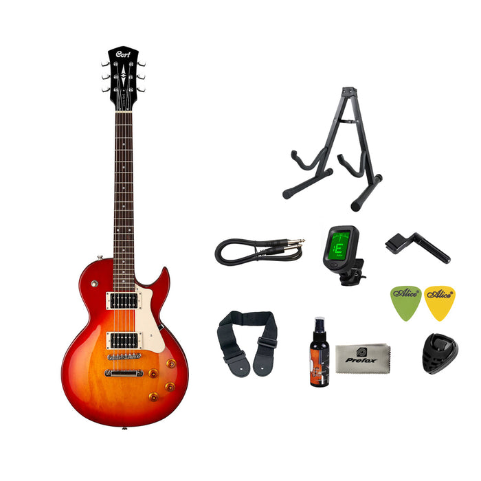 Cort CR100 Electric Guitar with Bag - Cherry Red Sunburst