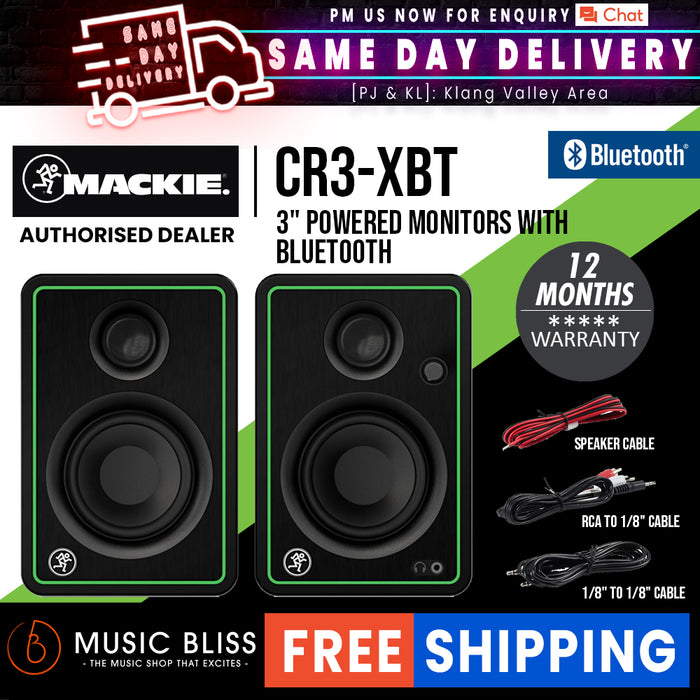 Mackie CR3-XBT 3" Multimedia Monitors with Bluetooth - Pair - Music Bliss Malaysia