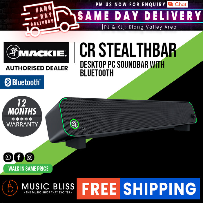 Mackie CR StealthBar Desktop PC Soundbar with Bluetooth - Music Bliss Malaysia