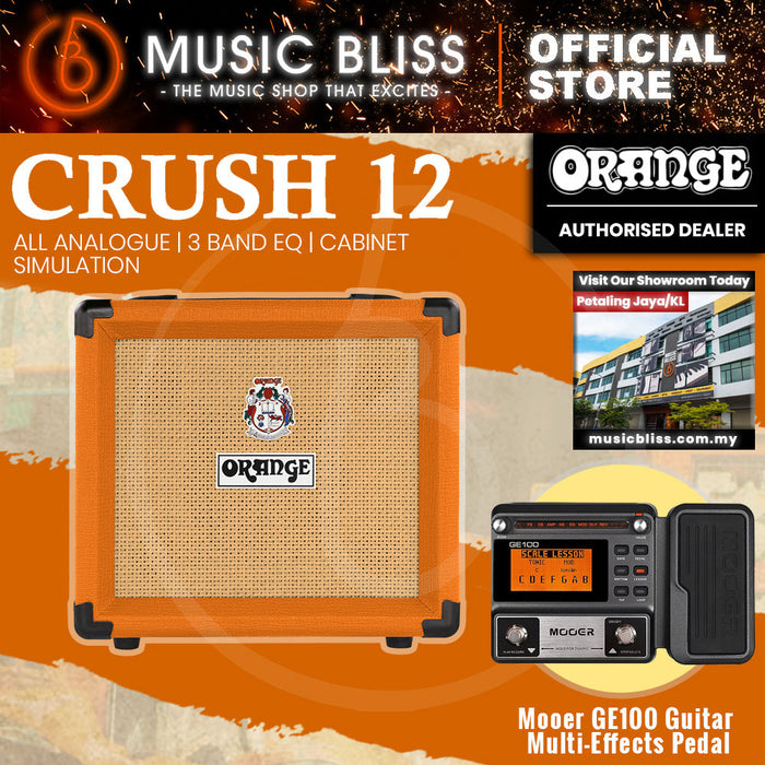 Orange Crush 12 12-watt 1x6" Combo Amp with Mooer GE100 Guitar Multi-Effects Pedal Package