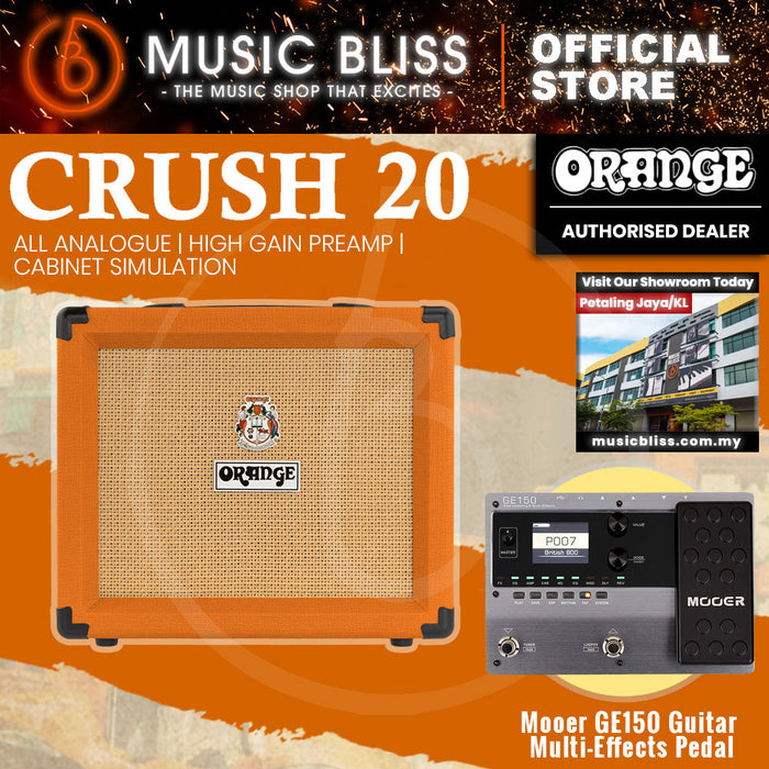 Orange Crush 20 - 20-watt 1x8" Best Beginner Electric Combo Amp with FREE Wireless Guitar System - Home Practice Amp Bundle