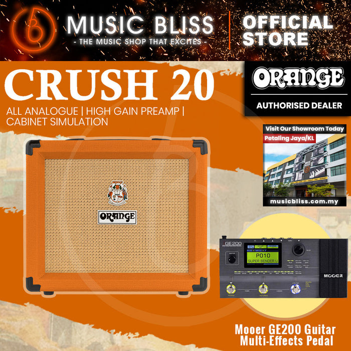Orange Crush 20 - 20-watt 1x8" Best Beginner Electric Combo Amp with FREE Wireless Guitar System - Home Practice Amp Bundle