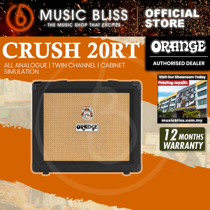 Orange Crush 20RT - 20-watt 1x8" Best Beginner Electric Combo Amp - Black
