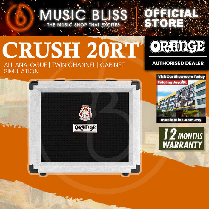 Orange Crush 20RT Orianthi -20Watt Guitar Amp with Reverb Tuner - White with Black Grille