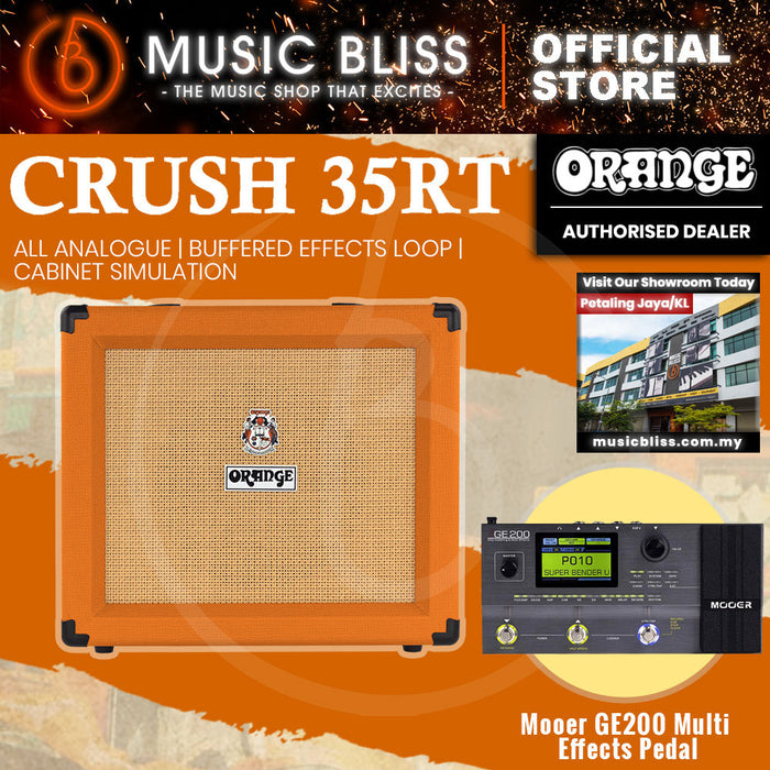 Orange Crush 35RT - 35-watt 1x10" Combo Amp with Mooer GE200 Multi Effects Pedal Package