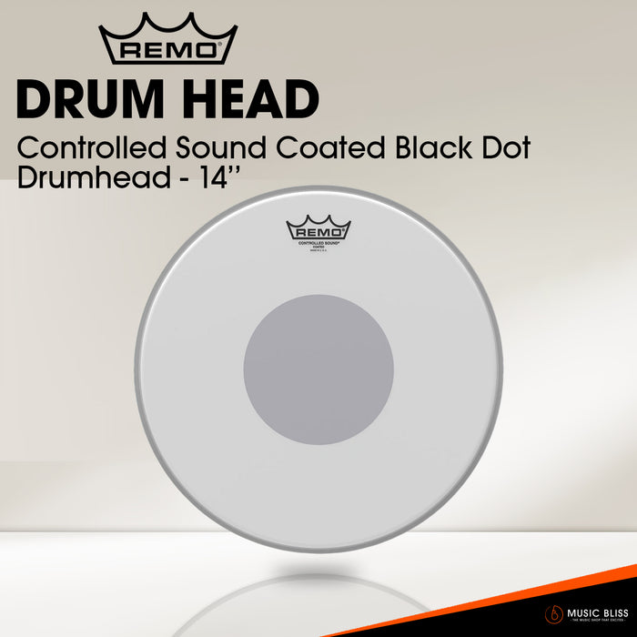 Remo Controlled Sound Coated Black Dot Drumhead - 14"